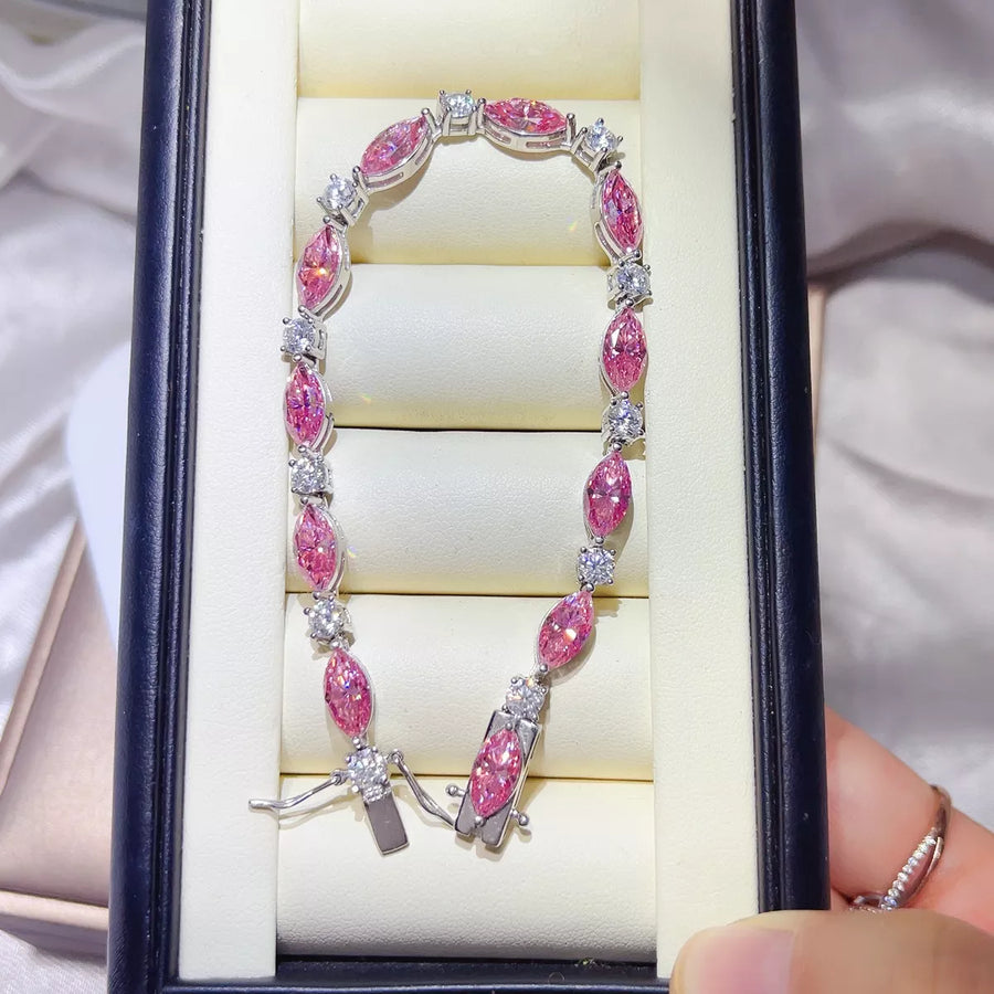 925 Sterling Silver Moissanite Bracelet | Redblad 18K Solid Gold & Certified Diamond Bracelets