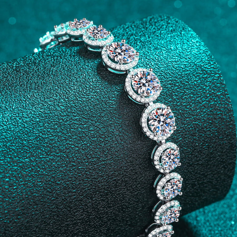 925 Sterling Silver 10.4 Carat Moissanite Bracelet | Redblad 18K Solid Gold & Certified Diamond Bracelets