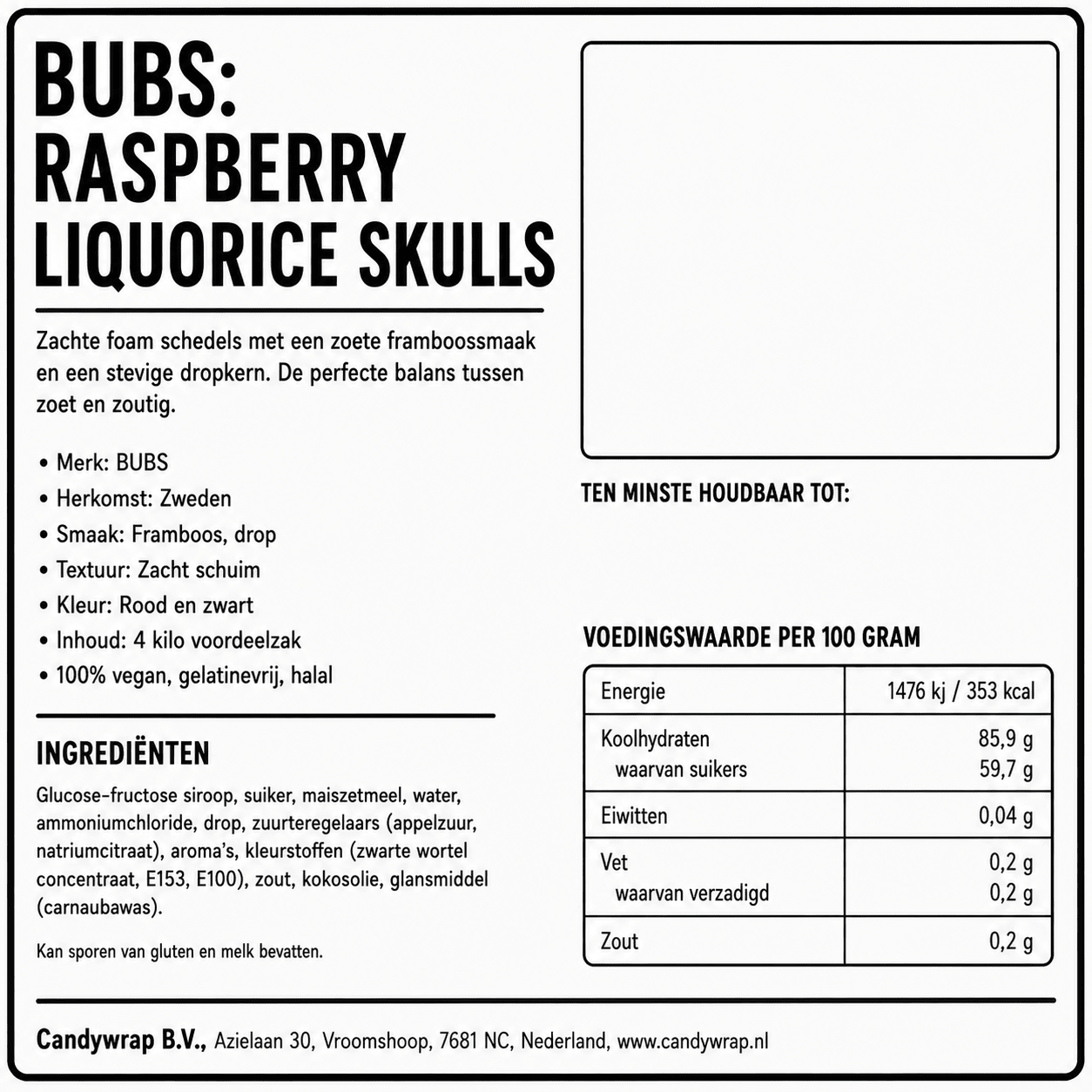 BUBS: Raspberry Liquorice Skulls