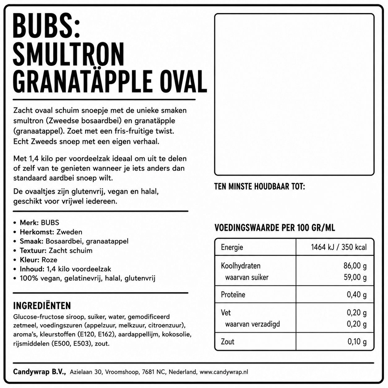 BUBS: Smultron Granatäpple Oval