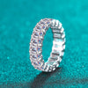 10.5 Carat Moissanite Rhodium-Plated Ring
