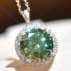 10 Carat Moissanite Pendant Platinum-Plated Necklace