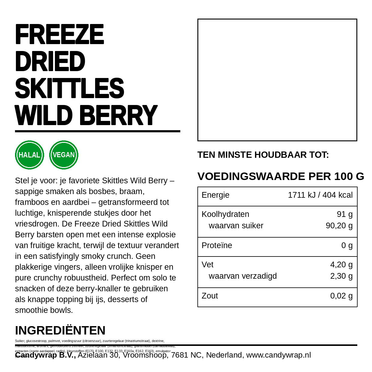 Freeze Dried Skittles Wild Berry