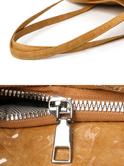 Camel Retro Letter Print Vattentät PVC-tygkasse - Miniatuur
