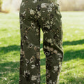 Gréng Vintage Blummenprint Quadrat-Patch Pocket Raw Hem Shift Jeans - Foto 5