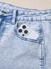 Beau Blue Light Washed Pull On Barrel Jeans - Damesmode Afbeelding 6 - Miniatuur