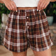 Bruin Plaid Knoop Front Elastic Waist Shorts