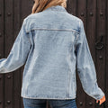 Myosotis-Jakobsmuschel-Kragenkragen mit gepatchter Tasche und mineralgewaschener Jeansjacke - Foto 2