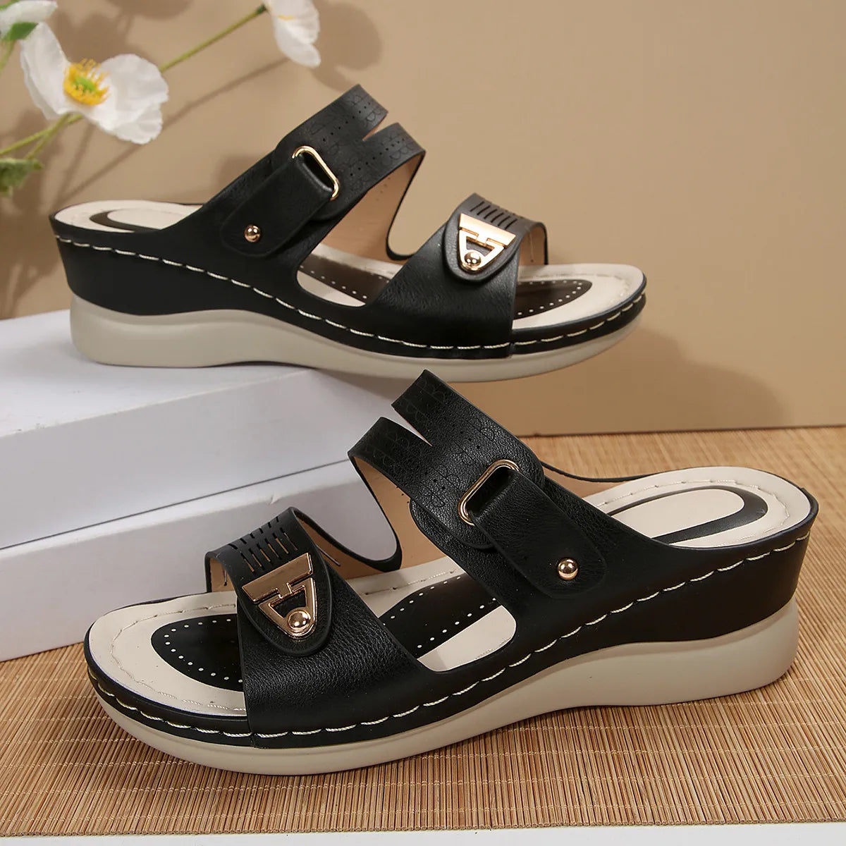 Open Toe Wedge Sandals - Exclusive Women Fashion & Apparel | Redblad Official