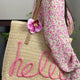 Kaki Hello Bohemian handgewebte Blumenakzent-Reise-Tasche