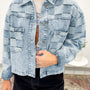 Beau Blue Denim kariertes Patchwork-Damen-Casual-Jacke