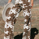 Bruin Abstract Patroon Regular Fit Full-Length Western Style Jeans