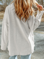 Black Contrast Flap Pockets Relaxed Shacket - Women's Fashion Image 5 - Miniatuur