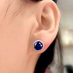 Contrast 2 Carat Moissanite Platinum-Plated Stud Earrings | Redblad 18K Solid Gold & Certified Diamond Earrings