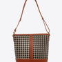Houndstooth PU Leather Shoulder Bag