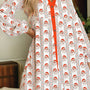 Weißer Weihnachtsmann mit kontrastreichem Kragen und langärmligem A-Linien-Minikleid