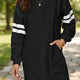 Zwart Varsity Contrast Banded Sleeve Shift Comfortabele Trui Jurk