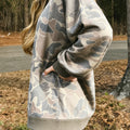 Mehrfarbiger Tarnmuster mit geripptem Trim legerer Pullover-Pullover - Foto 6