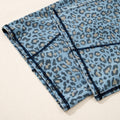 Blue Leopard Print Exposed Seam Detail Wide Leg Drawstring Jeans - Damesmode Afbeelding 5 - Foto 5