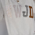 Grauer WWJD Mixed-Pattern-Patch Graphic Mock-Neck-Sweatshirt - Foto 1