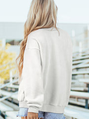 Dark Blue Oversize Drop Shoulder Reversible Mock Neck Sweatshirt - Miniatuur