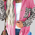 Dark Khaki Leopard Patched Twisted Ribbed Western Casual Shacket - Foto 4