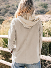 Laurel Green 2-in-1 Thermo-Strickjacke mit Textur-Struktur Kapuzenjacke - Miniatuur