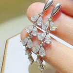 6 Carat Moissanite 925 Sterling Silver Bar Earrings | Redblad 18K Solid Gold & Certified Diamond Earrings
