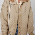 Jet Stream Solid Color Quilted Puffer Buttoned Shacket - Foto 5