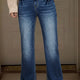 Ashleigh Blauw Acid Washed Straight Leg Full Length Casual Jeans