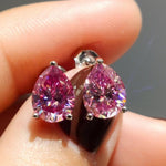 2 Carat Teardrop Moissanite Platinum-Plated Stud Earrings | Redblad 18K Solid Gold & Certified Diamond Earrings