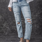 Jeans taille haute Slim Slim Slim Bleu Bleu Ciel - Thumbnail