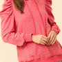 Felpa a righe a righe soffiose rosse