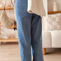 Dusk Blue Side Seam Rivet Detail Ankle Length Casual Jeans - Foto 3