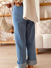 Dettaglio con rivettatura laterale blu crepuscolo lungo la caviglia per jeans casual - Miniatuur