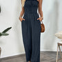 Smocked Tube Wide Leg Jumpsuit