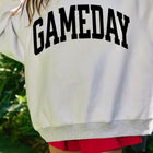 Hellgrauer FOOTBALL GAMEDAY doppelseitiger bedruckter hochausgeschnittener reversibler Pullover - Thumbnail