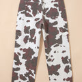 Brown Cow Spots Printed Multi Pocketed Jeans - Damesmode Afbeelding 4 - Foto 4