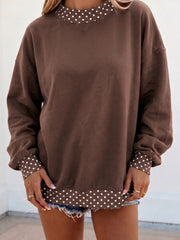 Felpa oversize con borsi contrastanti con colorblock arancione - Miniatuur