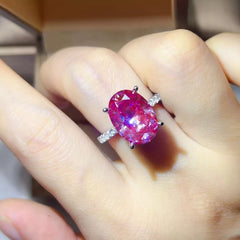 8 Carat Moissanite Oval 925 Sterling Silver Ring