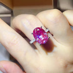 8 Carat Moissanite Oval 925 Sterling Silver Ring | Redblad 18K Solid Gold & Certified Diamond Rings
