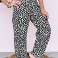 Black Leopard Print Barrel Jeans - Damesmode Afbeelding 6 - Foto 6