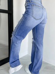 Myosotis Mid Dressed Disstressed Sneak Peek Jeans a gamba dritta - Miniatuur