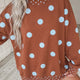 Sweat-shirt grand format à pois marron à motifs contrastants