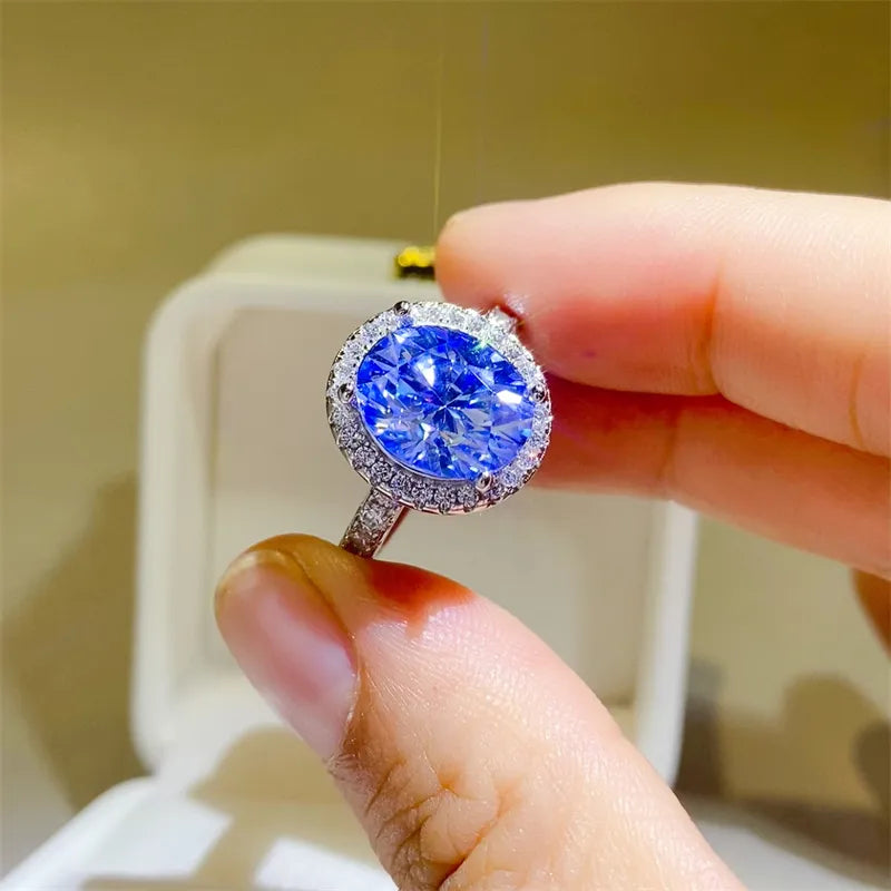 5 Carat Moissanite 925 Sterling Silver Ring | Redblad 18K Solid Gold & Certified Diamond Rings