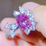 3 Carat Moissanite 925 Sterling Silver Open Ring | Redblad 18K Solid Gold & Certified Diamond Rings