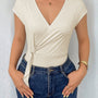 Surplice Cap Sleeve Bodysuit