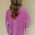 Skobeloff einfarbiger Pullover mit gekerbtem Ausschnitt und Schultern - Foto 5