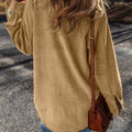 Lys fransk beige lap-lomme med knapper og fløjlsshacket - Foto 2