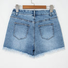 Dusk Blue Western Embroidery Stud Denim Shorts Sommar Vardagsklädsel - Thumbnail